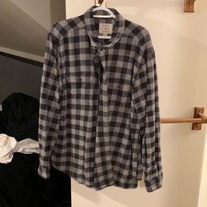 American Eagle plaid flannel 2XL grey black